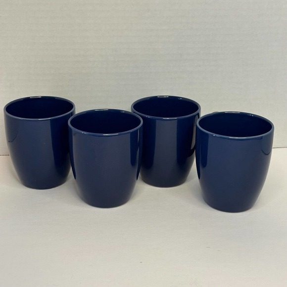 CORELLE Coordinate Stoneware Royal Deep Blue coffee Mugs set of 4 CLEAN/VINTAGE - Picture 4 of 16